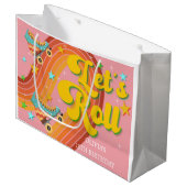 Laten we roller schaats retro regenboog groot cadeauzakje (Voorkant Gekanteld)