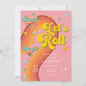 Laten we roller schaats retro regenboog kaart (Voorkant)