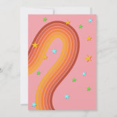 Laten we roller schaats retro regenboog kaart (Achterkant)