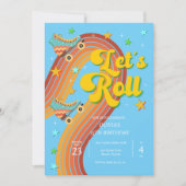 Laten we roller schaats retro regenboog kaart (Voorkant)