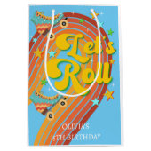 Laten we roller schaats retro regenboog medium cadeauzakje (Voorkant)