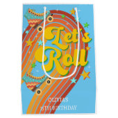 Laten we roller schaats retro regenboog medium cadeauzakje (Achterkant)