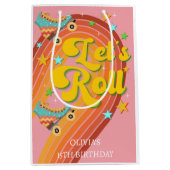 Laten we roller schaats retro regenboog medium cadeauzakje (Voorkant)
