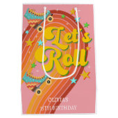 Laten we roller schaats retro regenboog medium cadeauzakje (Achterkant)