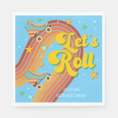 Laten we roller schaats retro regenboog servet (Voorkant)