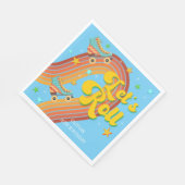 Laten we roller schaats retro regenboog servet (Hoek)