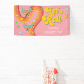 Laten we roller schaats retro regenboog spandoek (Insitu)