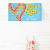 Laten we roller schaats retro regenboog spandoek (Insitu)