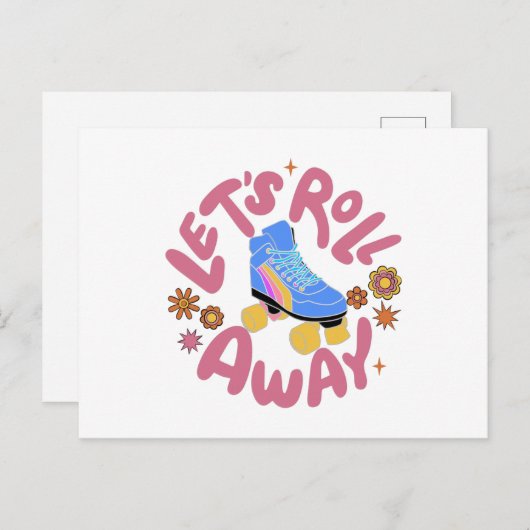 Laten we Roller Schaatsen wegrollen Briefkaart (Voorkant / Achterkant)