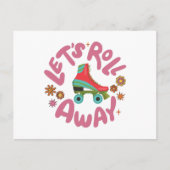 Laten we Roller Schaatsen wegrollen Briefkaart (Voorkant)