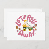 Laten we Roller Schaatsen wegrollen Briefkaart (Voorkant / Achterkant)