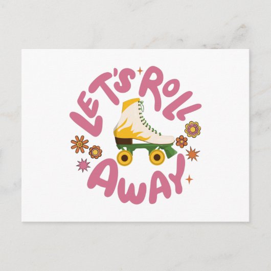 Laten we Roller Schaatsen wegrollen Briefkaart (Voorkant)