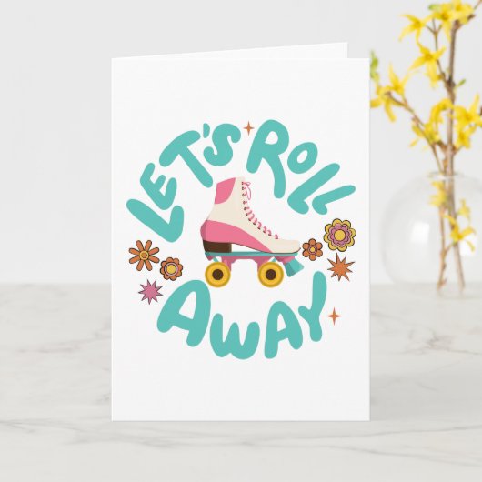 Laten we Roller Schaatsen wegrollen Kaart (Gele Bloem)