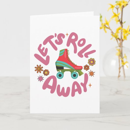 Laten we Roller Schaatsen wegrollen Kaart (Gele Bloem)