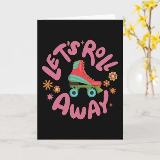 Laten we Roller Schaatsen wegrollen Kaart (Gele Bloem)