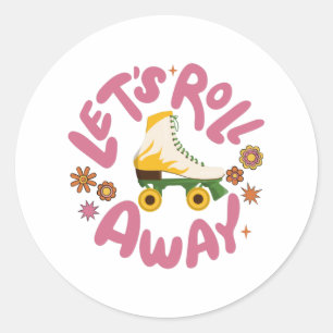 Laten we Roller Schaatsen wegrollen Ronde Sticker