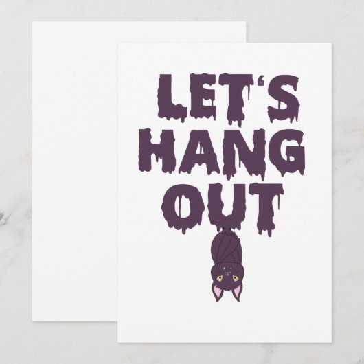 Laten we rondhangen Grappige Spooky Halloween Bat  Kaart (Voorkant / Achterkant)