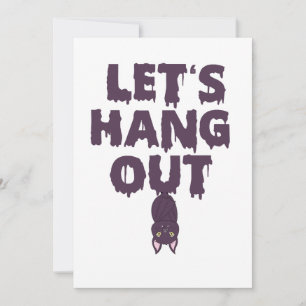 Laten we rondhangen Grappige Spooky Halloween Bat  Kaart