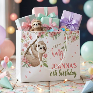 Laten we rondhangen luiaard kinderen verjaardag groot cadeauzakje