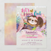 Laten we rondhangen Uitnodiging,Luiaard Teepee Uit Kaart (Voorkant / Achterkant)