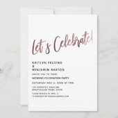 Laten we Roos Gold Wedding Reception vieren Kaart (Voorkant)