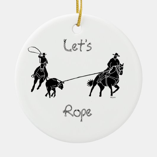 Laten we Rope Keramisch Ornament (Voorkant)