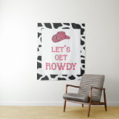 Laten we Rowdy Bachelorette Koe Tapestry halen Wandkleed (In situ)