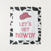 Laten we Rowdy Bachelorette Koe Tapestry halen Wandkleed (Voorkant)