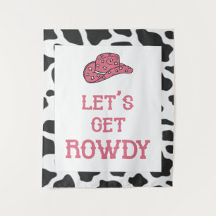 Laten we Rowdy Bachelorette Koe Tapestry halen Wandkleed
