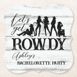 Laten we rowdy cowgirl bachelorette-feest gebruike kartonnen onderzetters