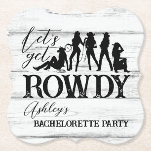 Laten we rowdy cowgirl bachelorette-feest gebruike kartonnen onderzetters