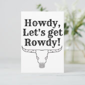 Laten we rowdy maken. bedankkaart (Staand voorkant)