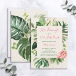 Laten we roze 50 en verbluffend feest vieren. kaart<br><div class="desc">De perfecte uitnodiging voor een leuk, elegant verjaardagsfeest "50 & Fabulous", dit "Let's Flamingle"-ontwerp is voorzien van een prachtig gouden en groene tropische waterverf-motief, dat is voorzien van een prachtig flamingo. Met roze en groene tekst in zowel handgeschreven script als moderne sans serif typografie, kenmerkt de achterzijde van de kaart...</div>