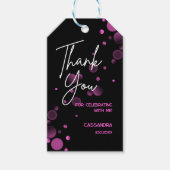 Laten we Roze Bokeh Gradient Black Verjaardag vier Cadeaulabel (Voorkant)
