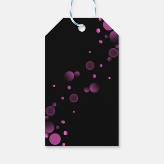 Laten we Roze Bokeh Gradient Black Verjaardag vier Cadeaulabel (Achterkant)