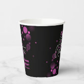 Laten we Roze Bokeh Gradient Black Verjaardag vier Papieren Bekers (Links)