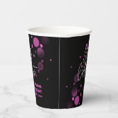 Laten we Roze Bokeh Gradient Black Verjaardag vier Papieren Bekers (Rechts)