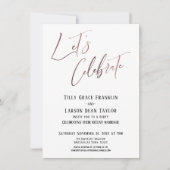 Laten we Roze Gouden Elegante Trouwfeest Vieren Kaart (Voorkant)