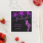 Laten we roze Neon Flamingo Birthday laten flaming Servet (Insitu)