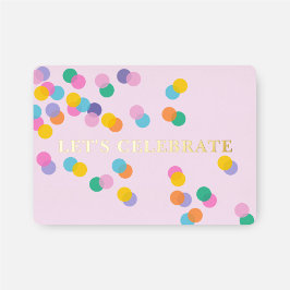 Laten we Roze Passe Pastel Confetti Goud Vieren Folie Uitnodiging
