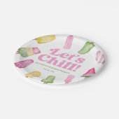 Laten we roze Retro Popsicle verjaardagsfeestje ko Papieren Bordje (Gekanteld)