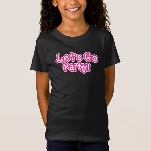 Laten we Roze & Witte Sterren gaan feesten T-shirt (Voorkant)