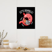 Laten we Rumble Funny Maag Pun Dark BG Poster (Keuken)