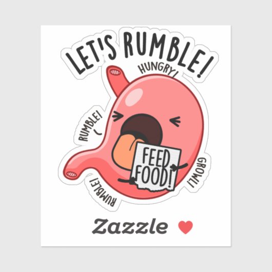Laten we Rumble Funny Maag Pun Sticker (Vel)