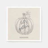 Laten we rustieke pompoen Thanksgiving servet verz (Voorkant)