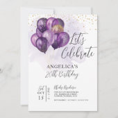 Laten we 's avonds de Violet Gold-ballonnen vieren Kaart (Voorkant)