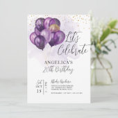 Laten we 's avonds de Violet Gold-ballonnen vieren Kaart (Staand voorkant)