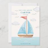 Laten we Sail-abrate Zeilboot Nautilsche Verjaarda Kaart (Voorkant)