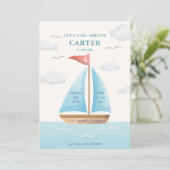 Laten we Sail-abrate Zeilboot Nautilsche Verjaarda Kaart (Staand voorkant)