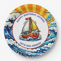 Laten we Sail-abraten | Zeilboot Thema Jongens Ver